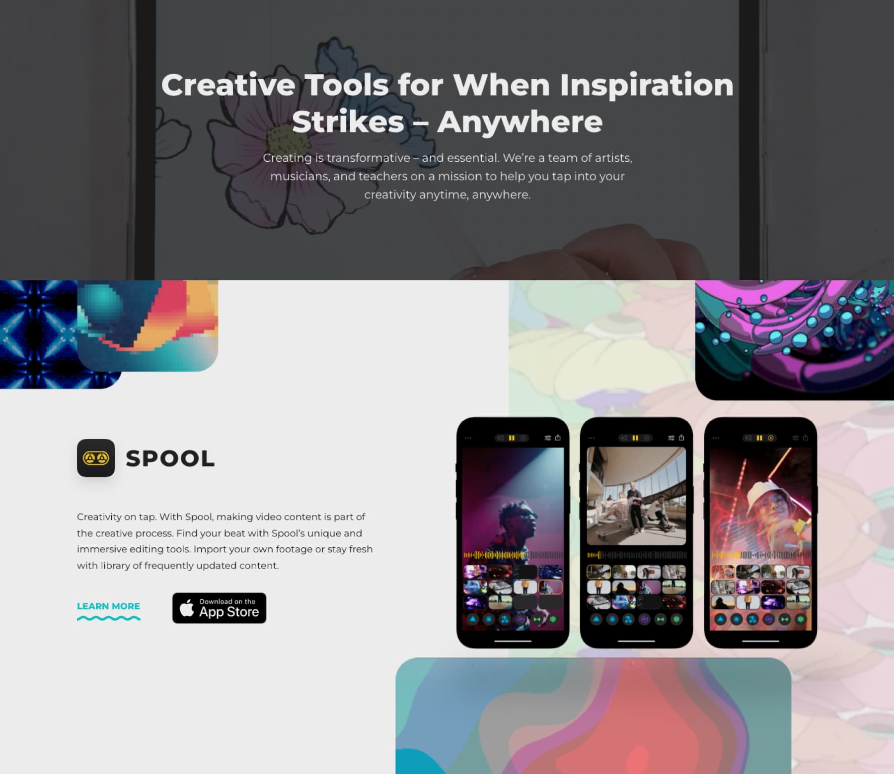 screenshot of Pixite website