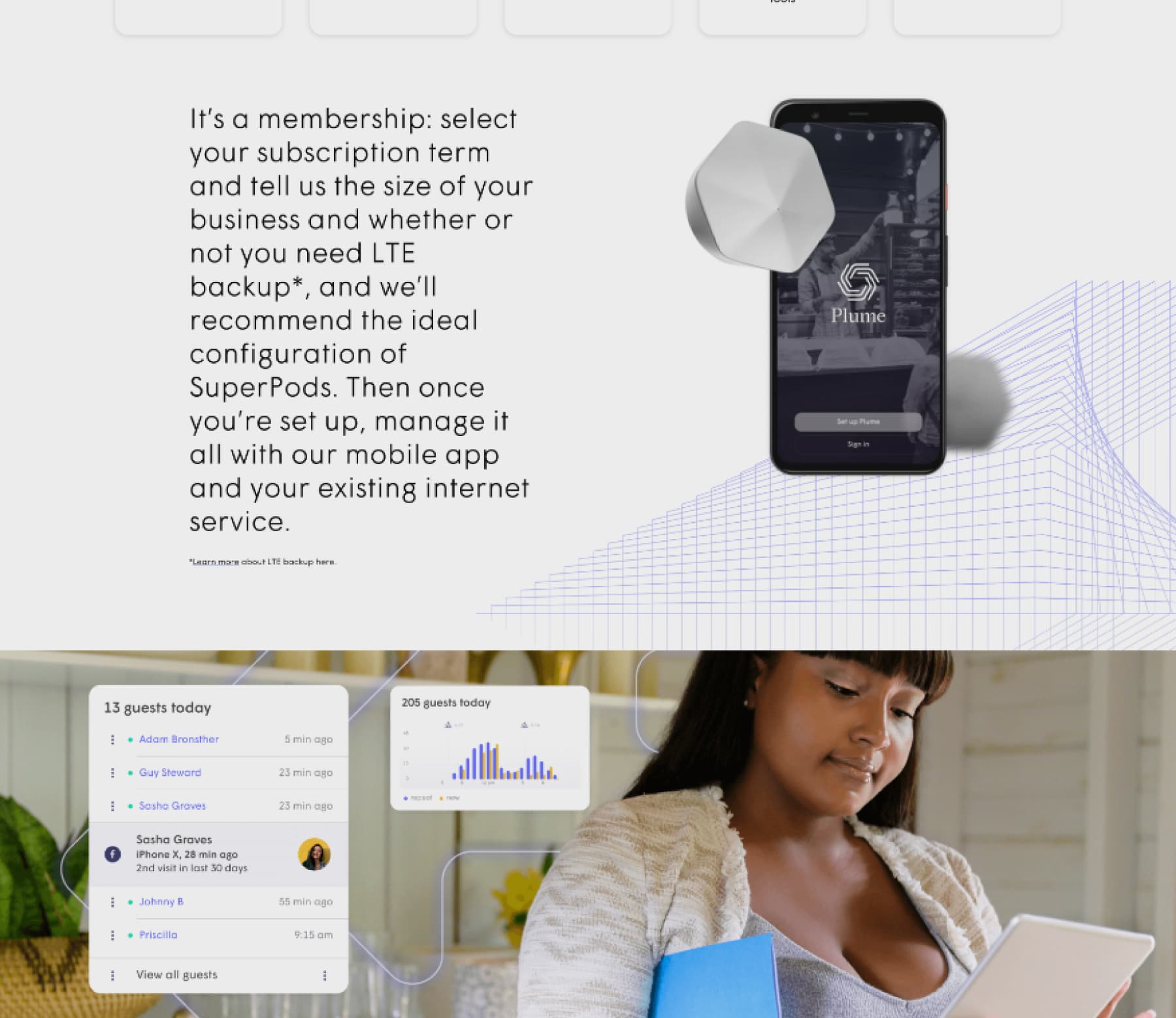 screenshot of Plume website